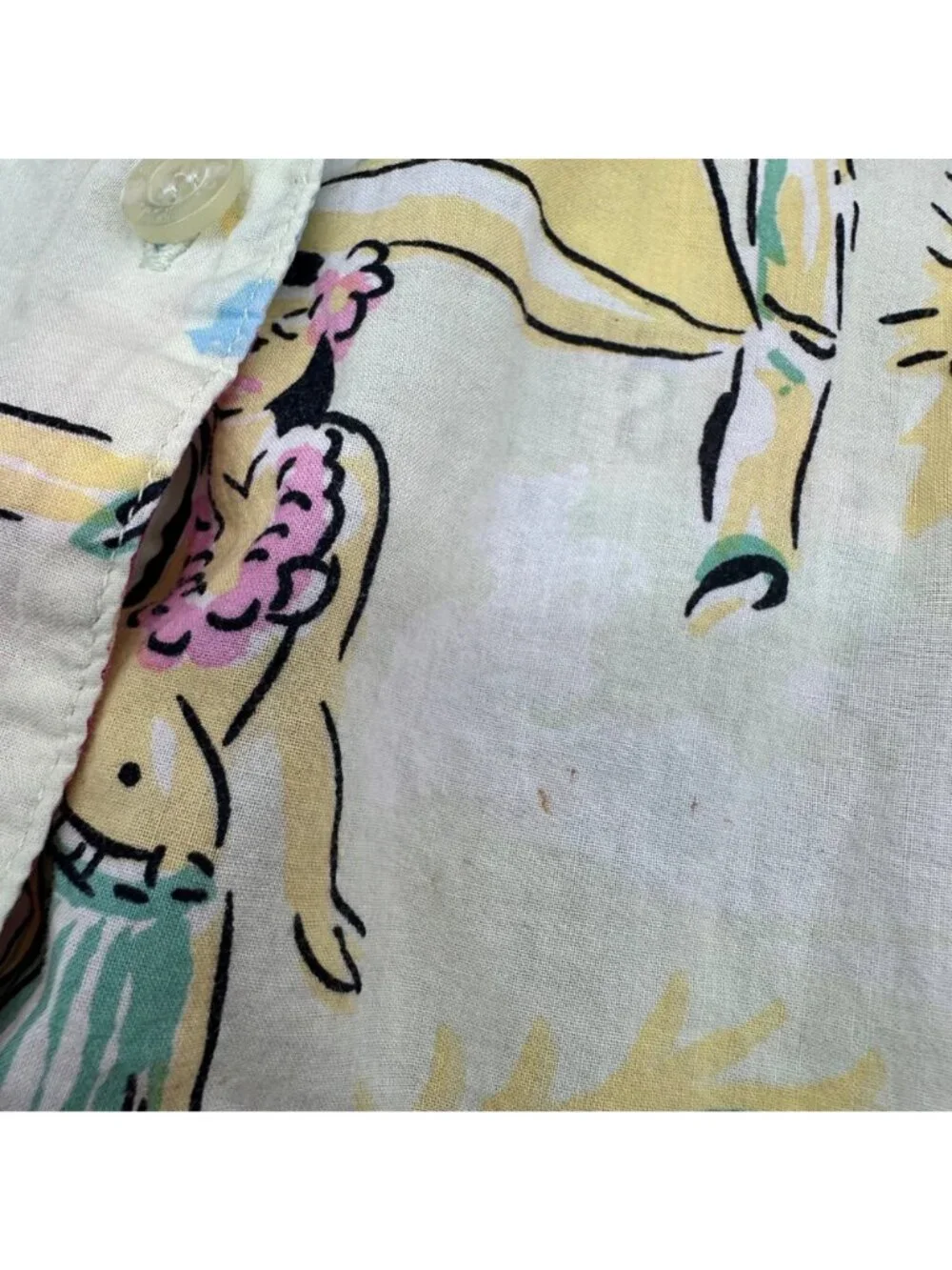 Womens Cotton Pajama Set PJ Salvage Tropical Hula Girl Beach Size Small READ - Picture 14 of 15